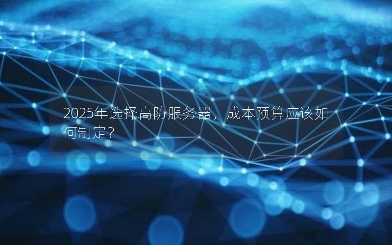 2025年选择高防服务器，成本预算应该如何制定？