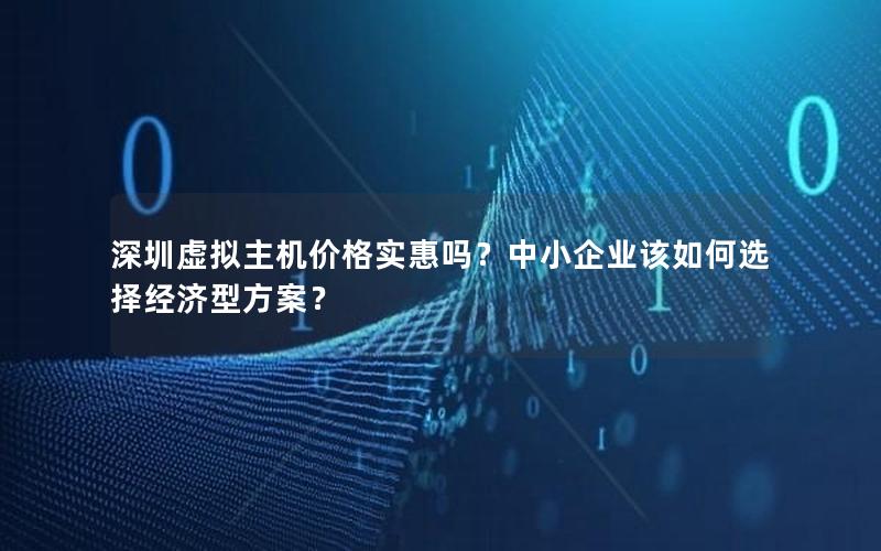 深圳虚拟主机价格实惠吗？中小企业该如何选择经济型方案？