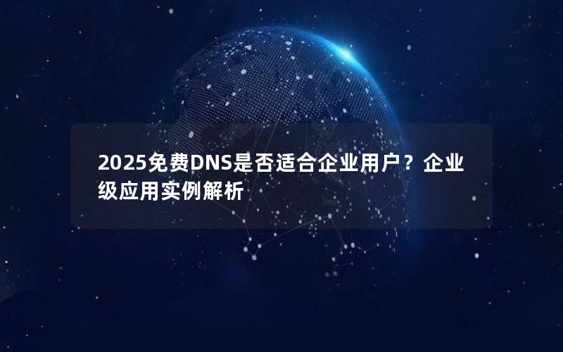 2025免费DNS是否适合企业用户？企业级应用实例解析