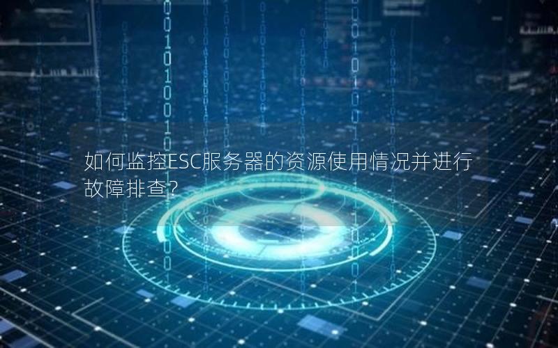 如何监控ESC服务器的资源使用情况并进行故障排查？