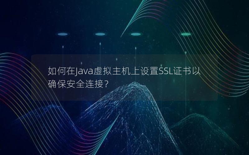 如何在Java虚拟主机上设置SSL证书以确保安全连接？