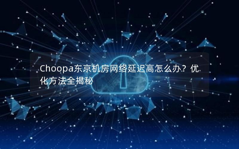 Choopa东京机房网络延迟高怎么办？优化方法全揭秘