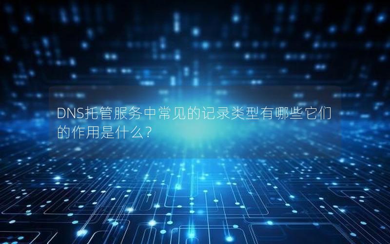 DNS托管服务中常见的记录类型有哪些它们的作用是什么？