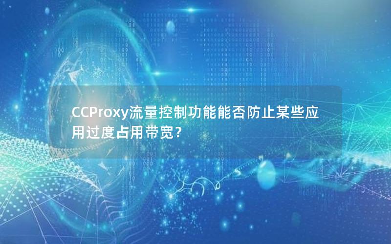 CCProxy流量控制功能能否防止某些应用过度占用带宽？