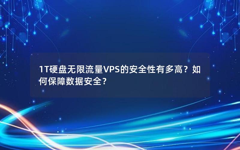 1T硬盘无限流量VPS的安全性有多高？如何保障数据安全？