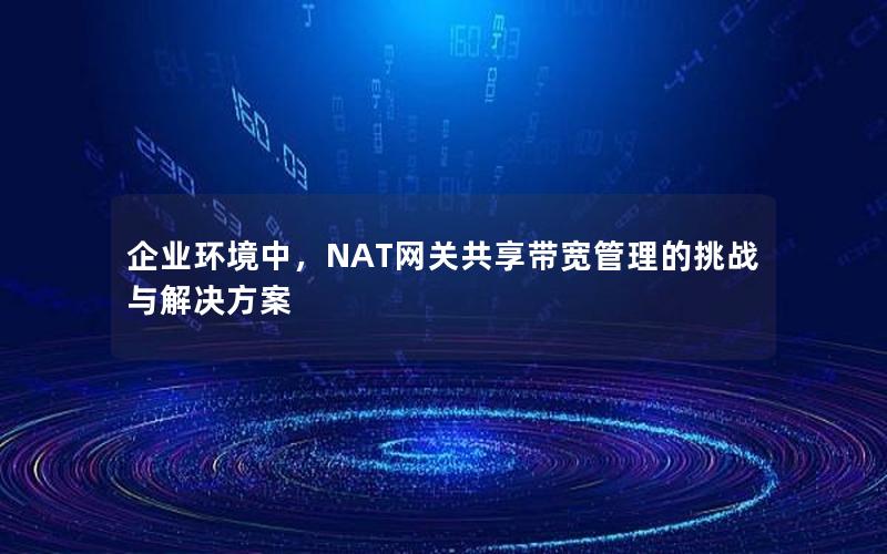 企业环境中，NAT网关共享带宽管理的挑战与解决方案