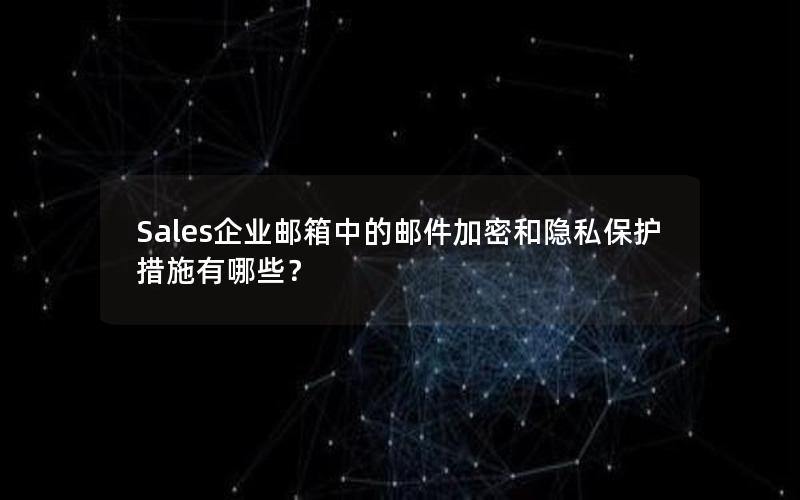 Sales企业邮箱中的邮件加密和隐私保护措施有哪些？