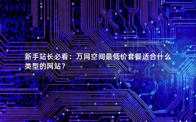 新手站长必看：万网空间最低价套餐适合什么类型的网站？