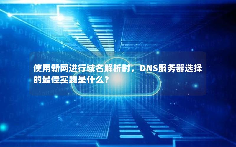 使用新网进行域名解析时，DNS服务器选择的最佳实践是什么？