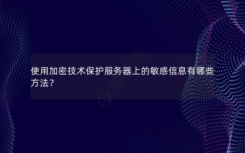 使用加密技术保护服务器上的敏感信息有哪些方法？