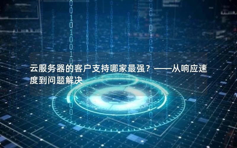 云服务器的客户支持哪家最强？——从响应速度到问题解决