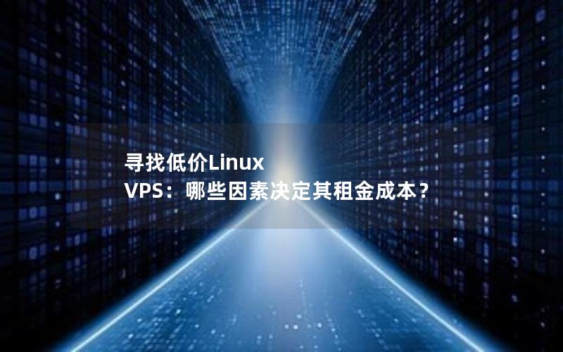 寻找低价Linux VPS：哪些因素决定其租金成本？