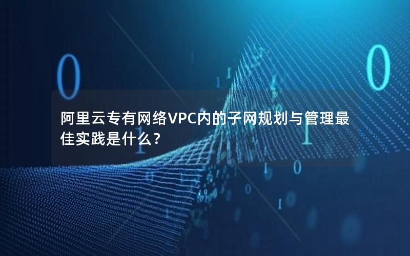 阿里云专有网络VPC内的子网规划与管理最佳实践是什么？