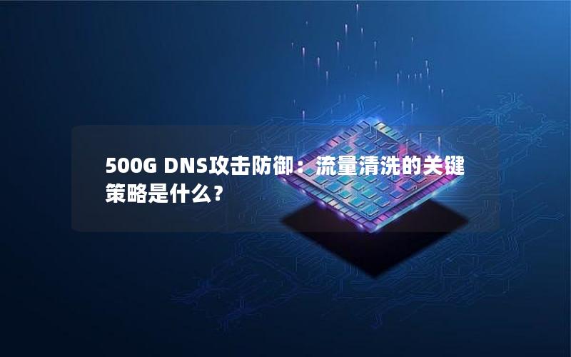 500G DNS攻击防御：流量清洗的关键策略是什么？