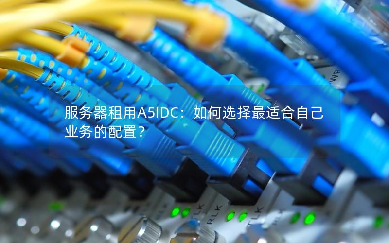 服务器租用A5IDC：如何选择最适合自己业务的配置？