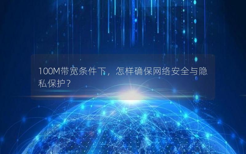 100M带宽条件下，怎样确保网络安全与隐私保护？