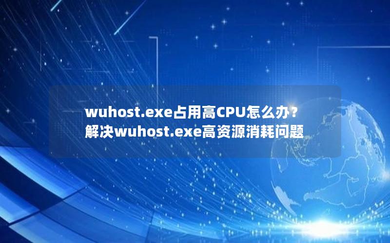 wuhost.exe占用高CPU怎么办？解决wuhost.exe高资源消耗问题