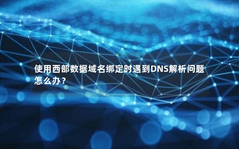 使用西部数据域名绑定时遇到DNS解析问题怎么办？