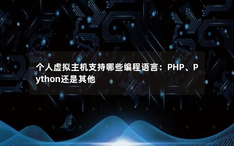 个人虚拟主机支持哪些编程语言：PHP、Python还是其他