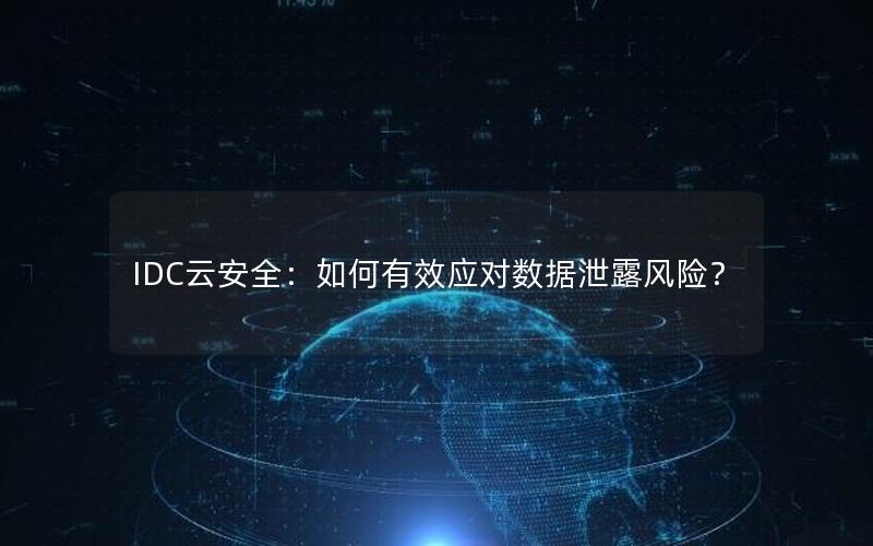 IDC云安全：如何有效应对数据泄露风险？