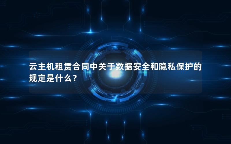 云主机租赁合同中关于数据安全和隐私保护的规定是什么？