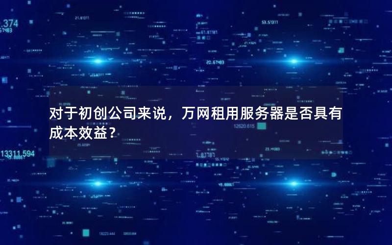 对于初创公司来说，万网租用服务器是否具有成本效益？