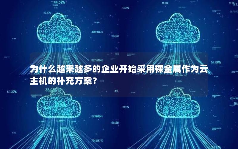 为什么越来越多的企业开始采用裸金属作为云主机的补充方案？