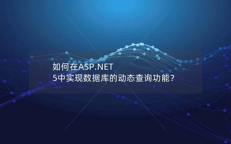 如何在ASP.NET 5中实现数据库的动态查询功能？