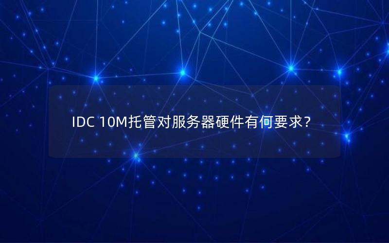 IDC 10M托管对服务器硬件有何要求？