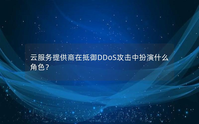 云服务提供商在抵御DDoS攻击中扮演什么角色？