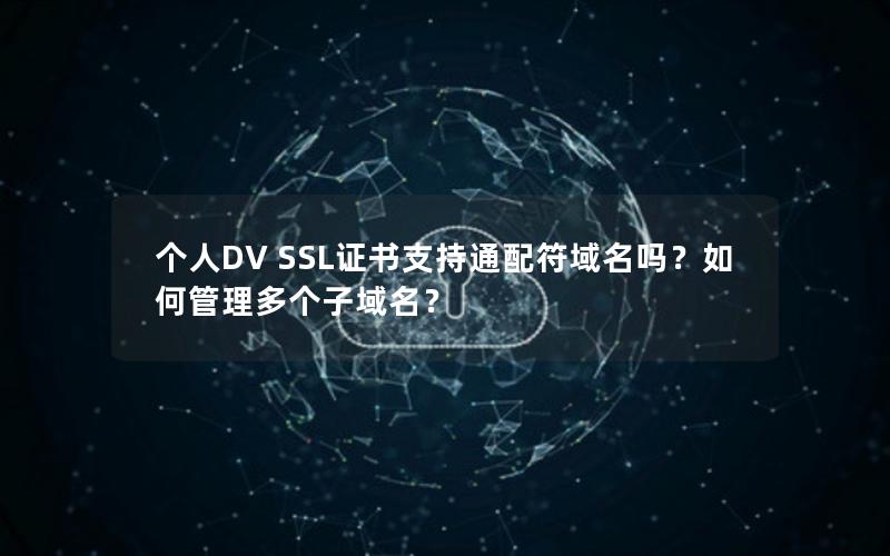 个人DV SSL证书支持通配符域名吗？如何管理多个子域名？