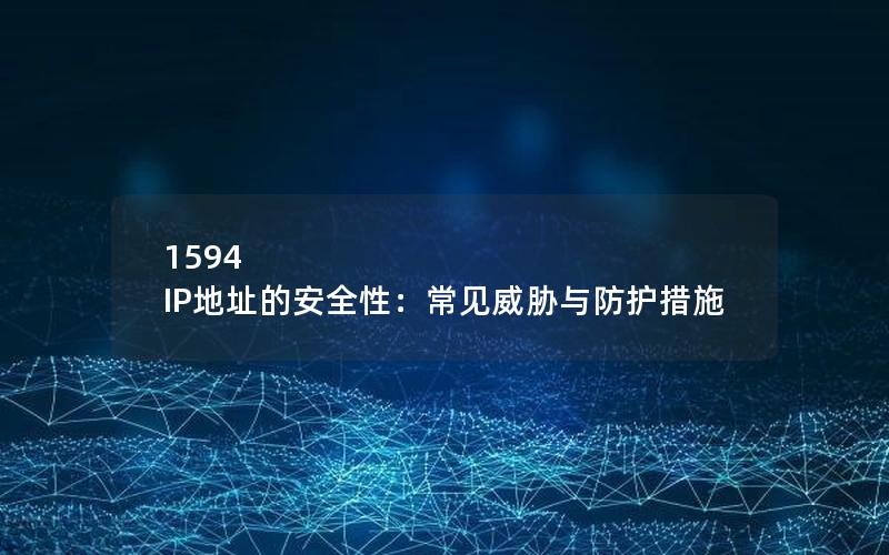 1594 IP地址的安全性：常见威胁与防护措施