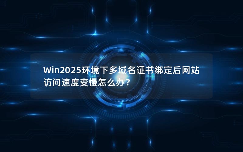 Win2025环境下多域名证书绑定后网站访问速度变慢怎么办？