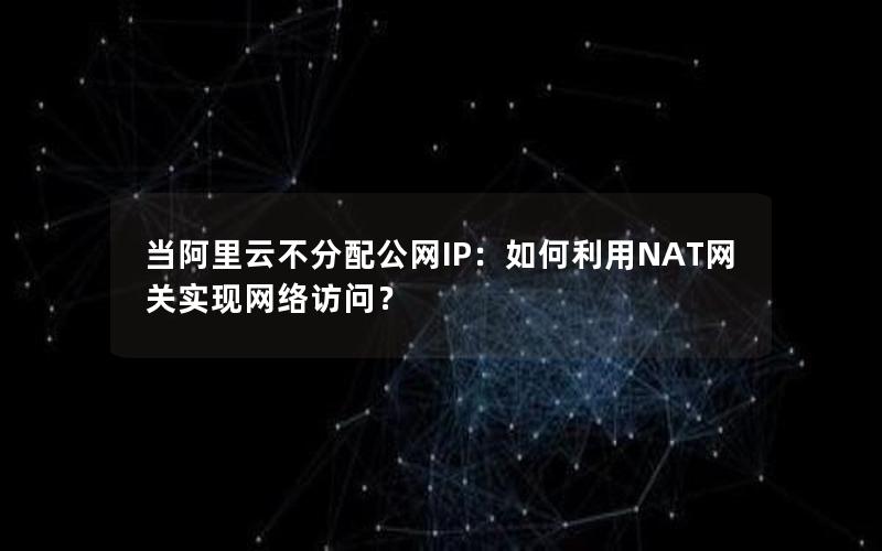 当阿里云不分配公网IP：如何利用NAT网关实现网络访问？