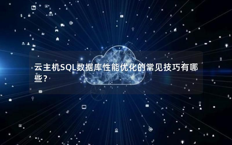 云主机SQL数据库性能优化的常见技巧有哪些？