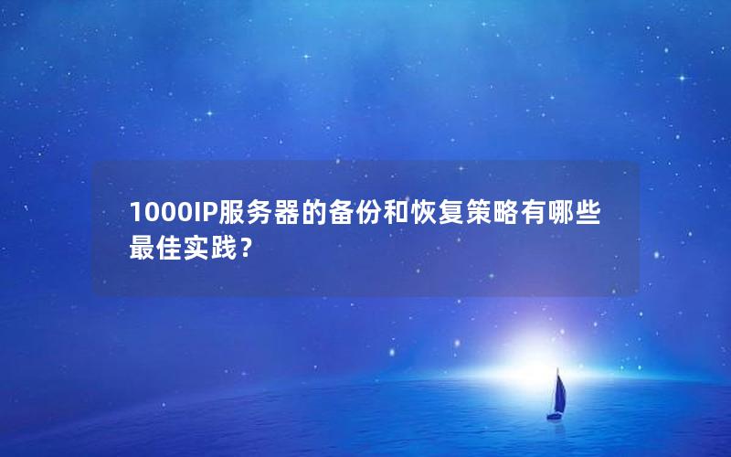 1000IP服务器的备份和恢复策略有哪些最佳实践？