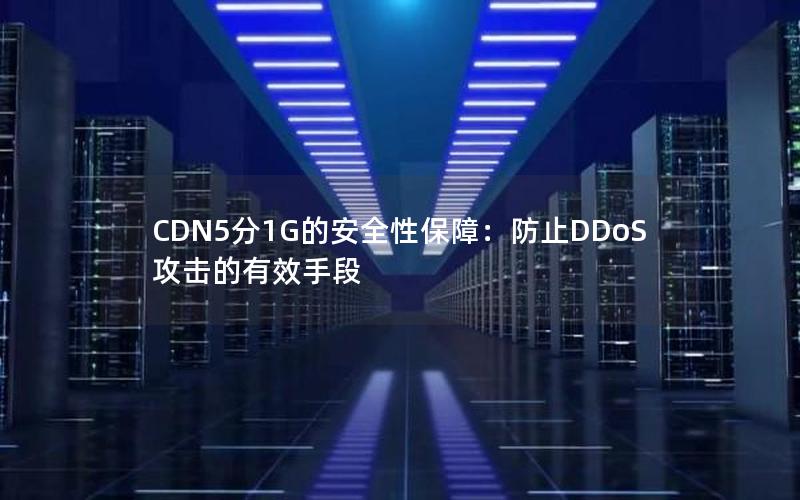 CDN5分1G的安全性保障：防止DDoS攻击的有效手段