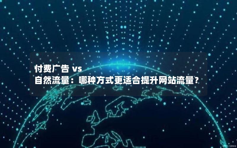 付费广告 vs 自然流量：哪种方式更适合提升网站流量？