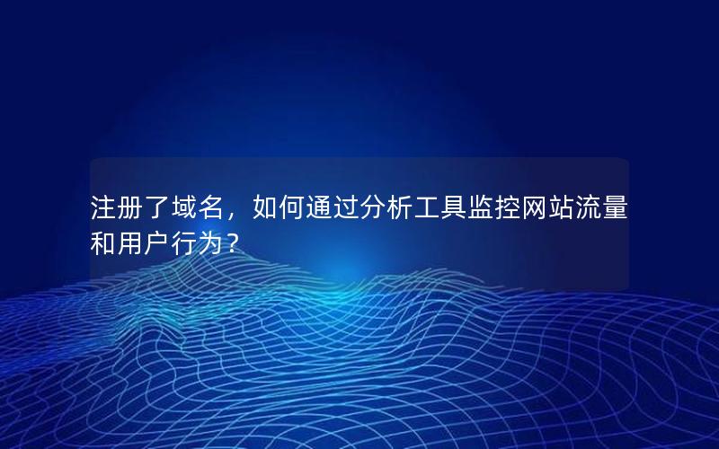 注册了域名，如何通过分析工具监控网站流量和用户行为？