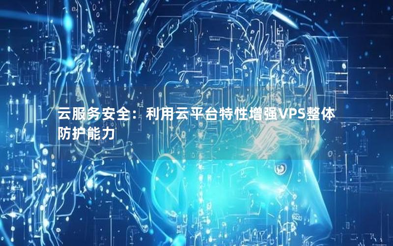 云服务安全：利用云平台特性增强VPS整体防护能力