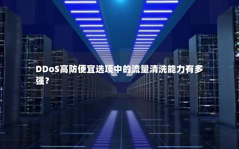 DDoS高防便宜选项中的流量清洗能力有多强？