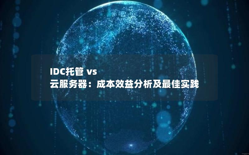 IDC托管 vs 云服务器：成本效益分析及最佳实践