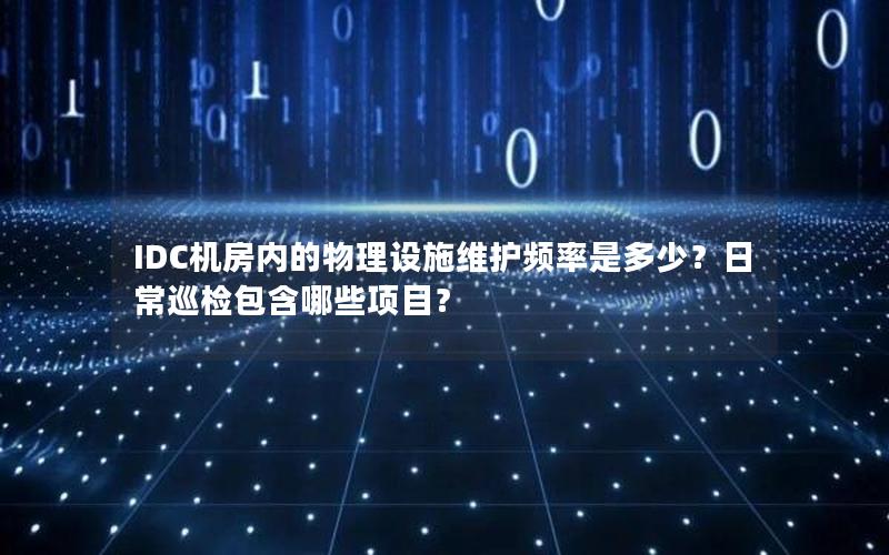 IDC机房内的物理设施维护频率是多少？日常巡检包含哪些项目？