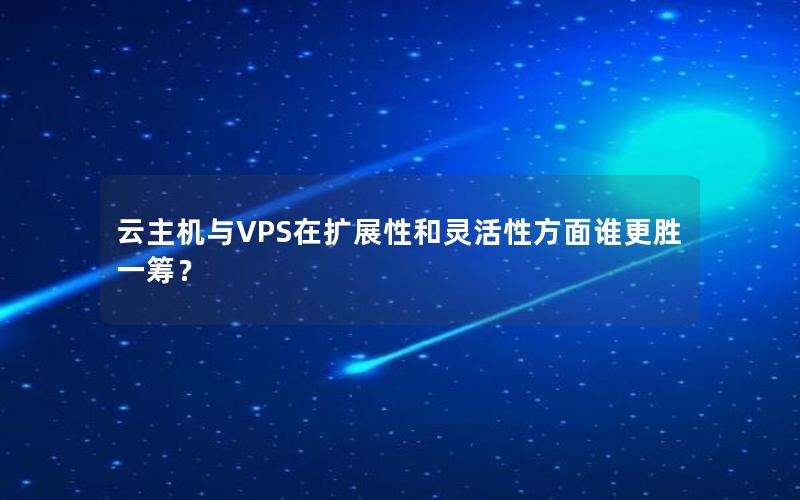 云主机与VPS在扩展性和灵活性方面谁更胜一筹？