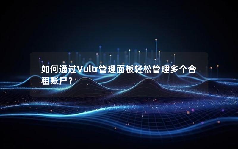 如何通过Vultr管理面板轻松管理多个合租账户？