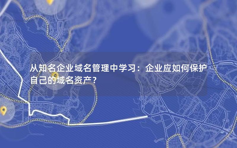 从知名企业域名管理中学习：企业应如何保护自己的域名资产？