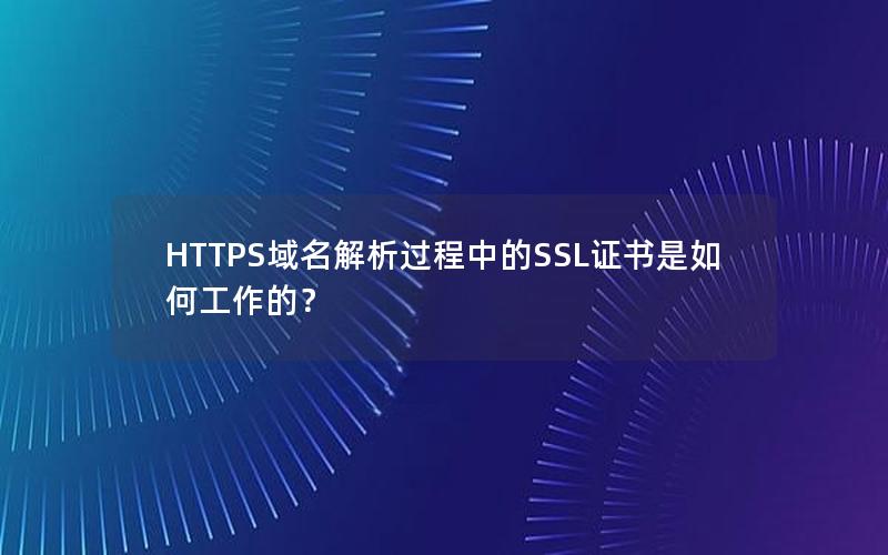 HTTPS域名解析过程中的SSL证书是如何工作的？