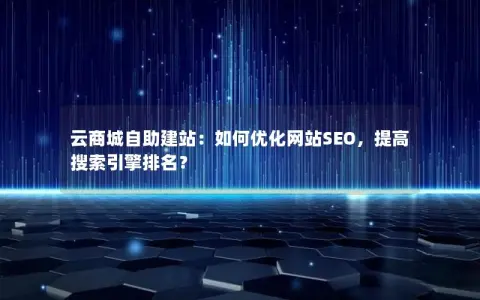 云商城自助建站：如何优化网站SEO，提高搜索引擎排名？