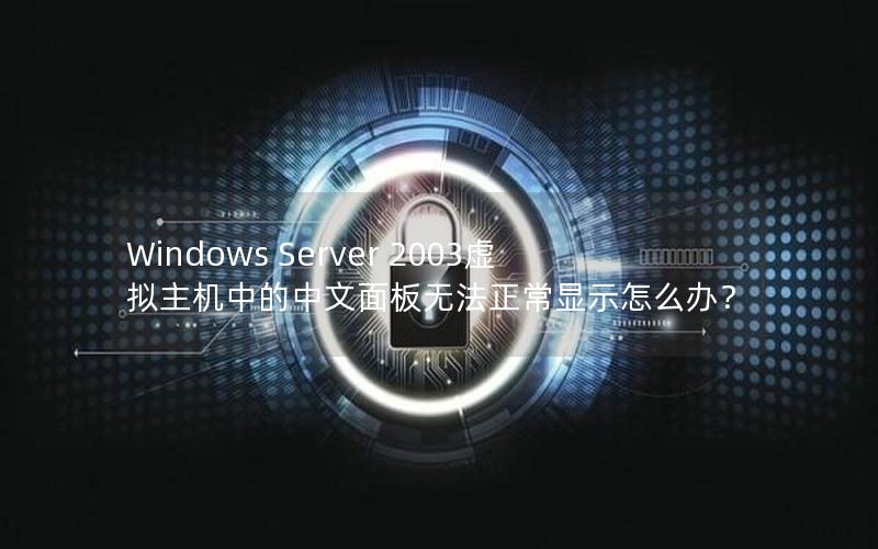 Windows Server 2003虚拟主机中的中文面板无法正常显示怎么办？