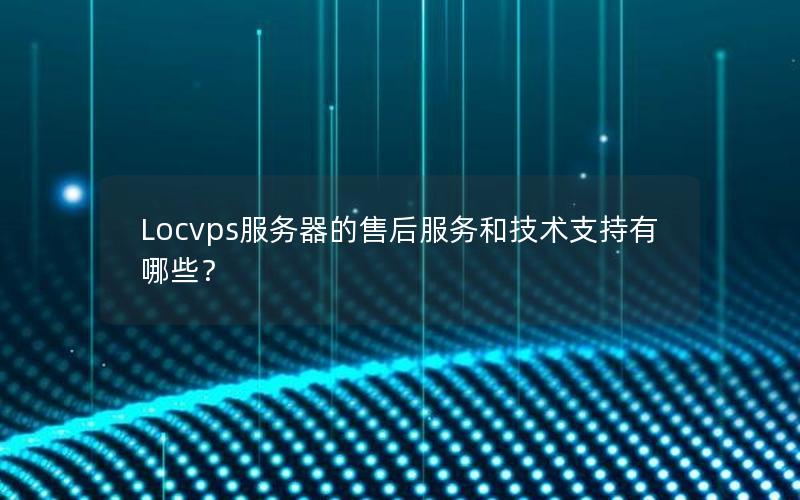 Locvps服务器的售后服务和技术支持有哪些？